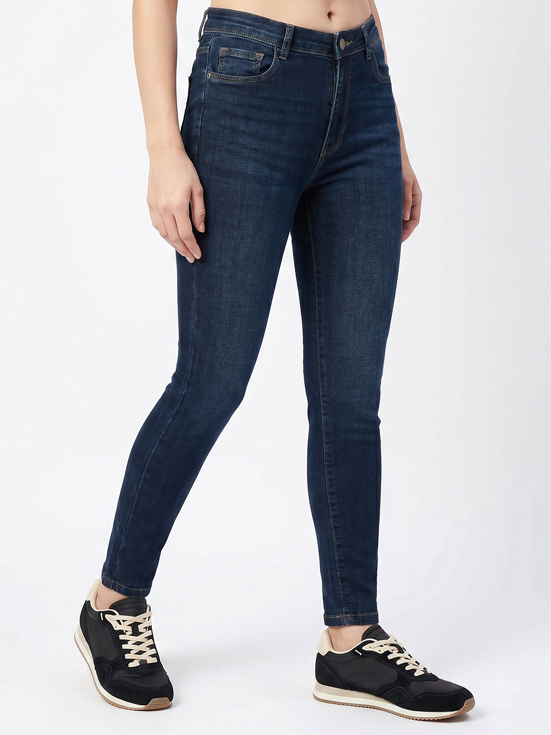 Women Dark Blue High-Rise Skinny Jeans