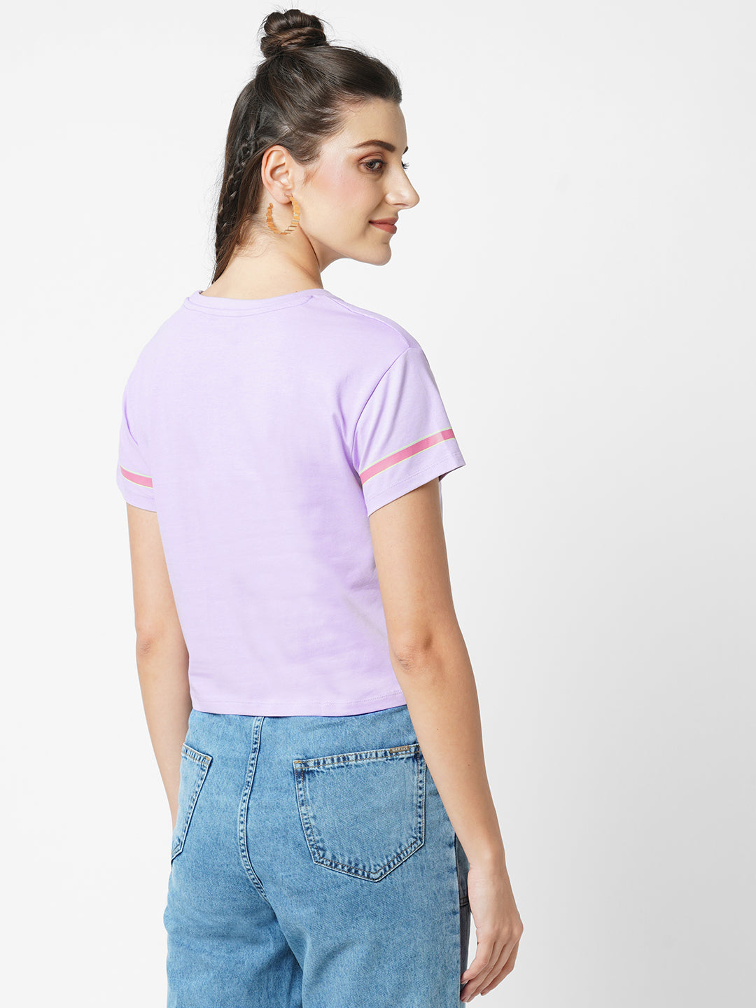 Women Lilac Crop T-Shirt