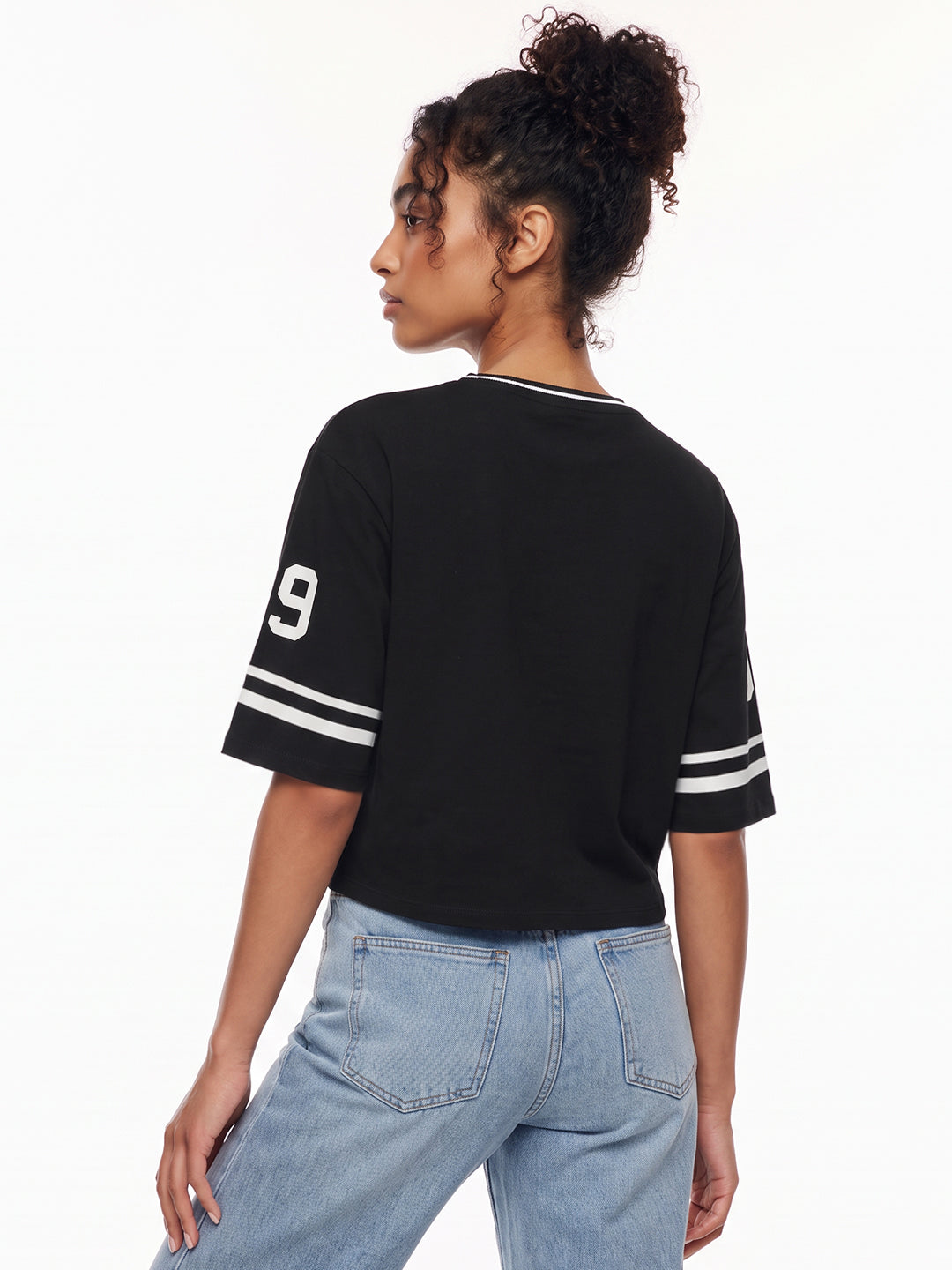 Black Graphic Crop Genz Tees
