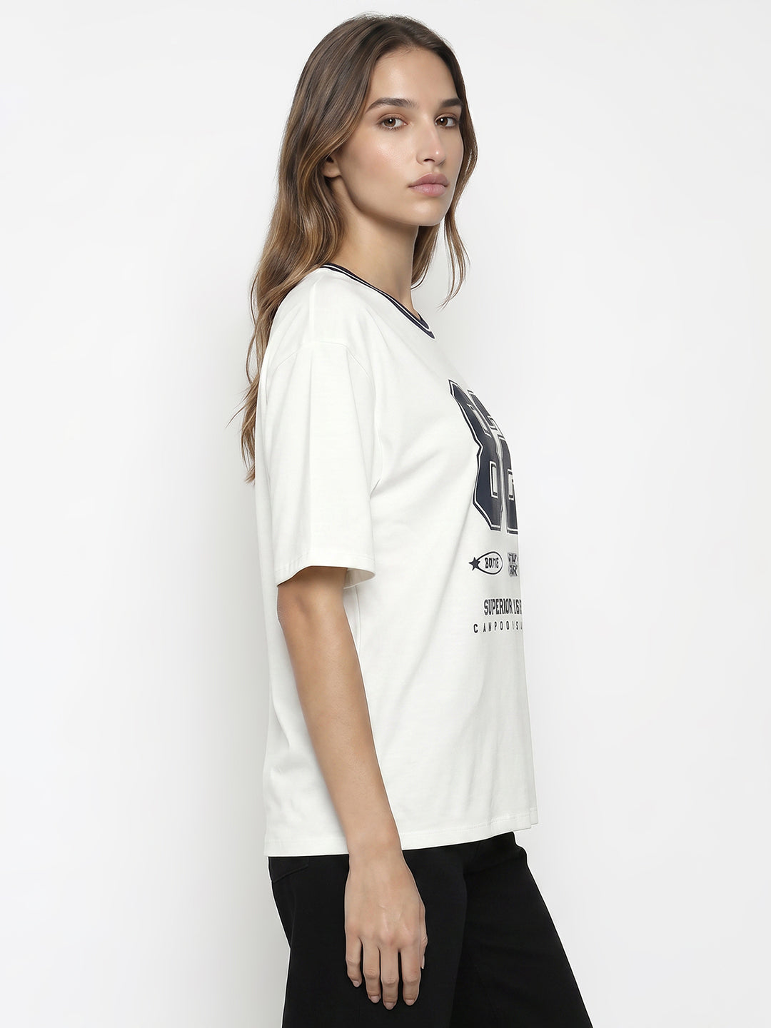 Women Off White Oversized T-Shirt