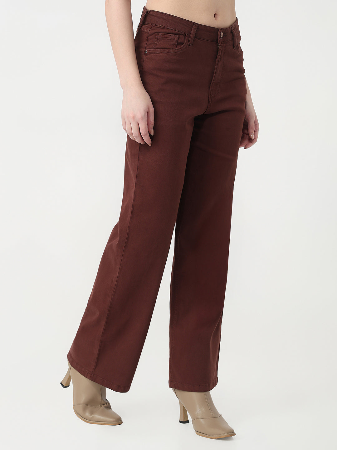 Women Sepia High-Rise Straight Jeans
