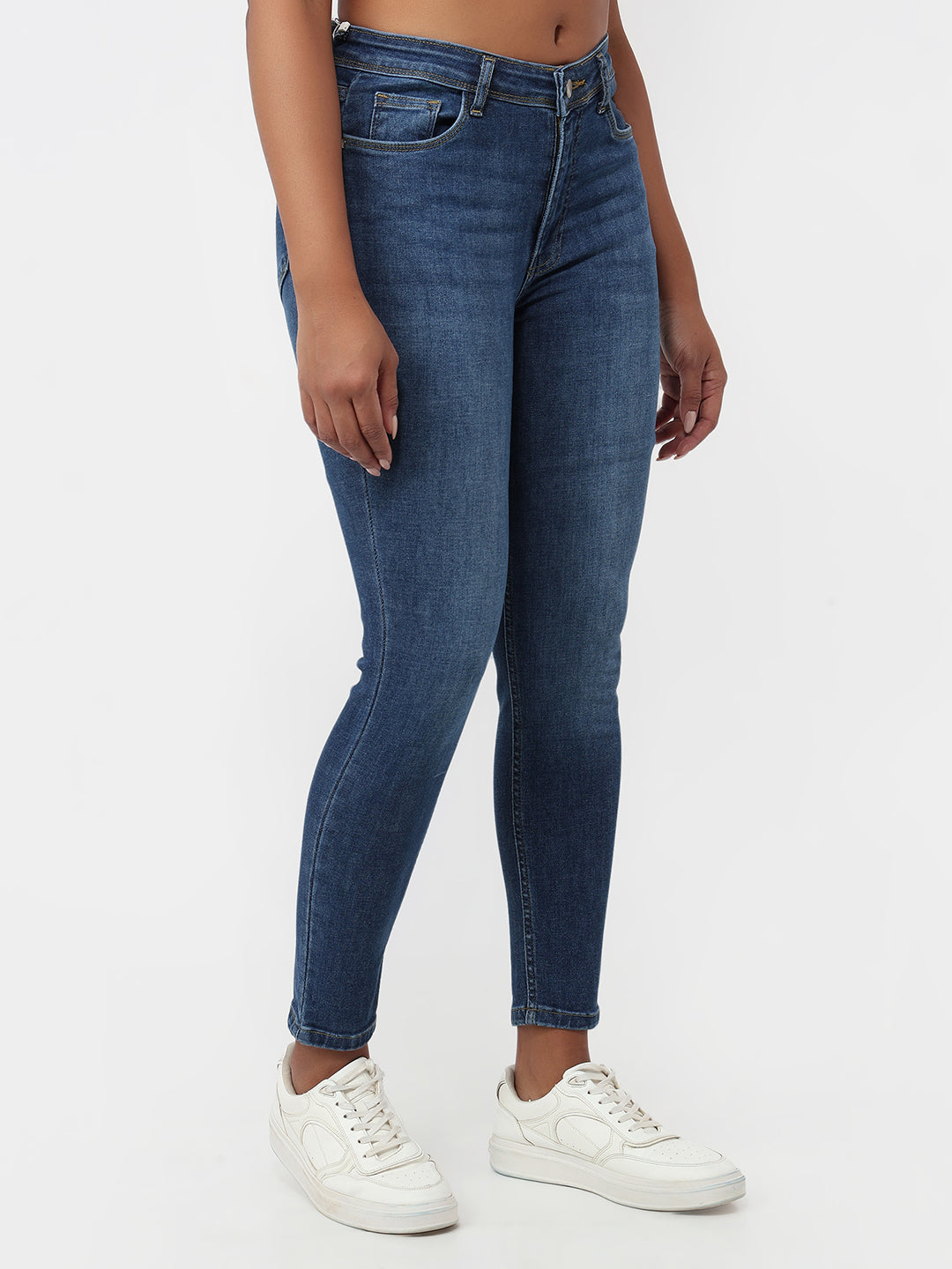 Women Blue High-Rise Skinny Jeans