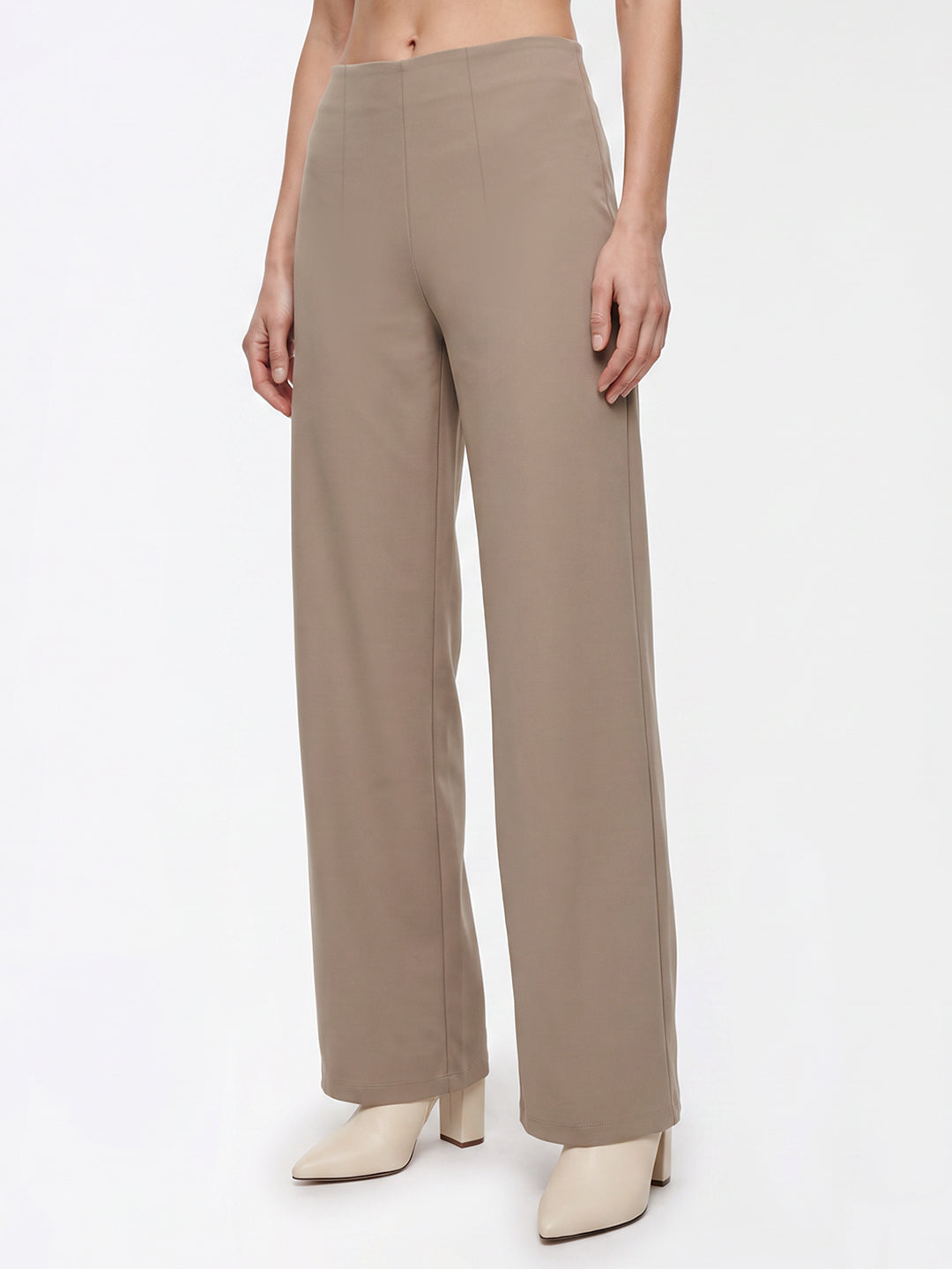 Women Oatmilk Wide Leg Treggings