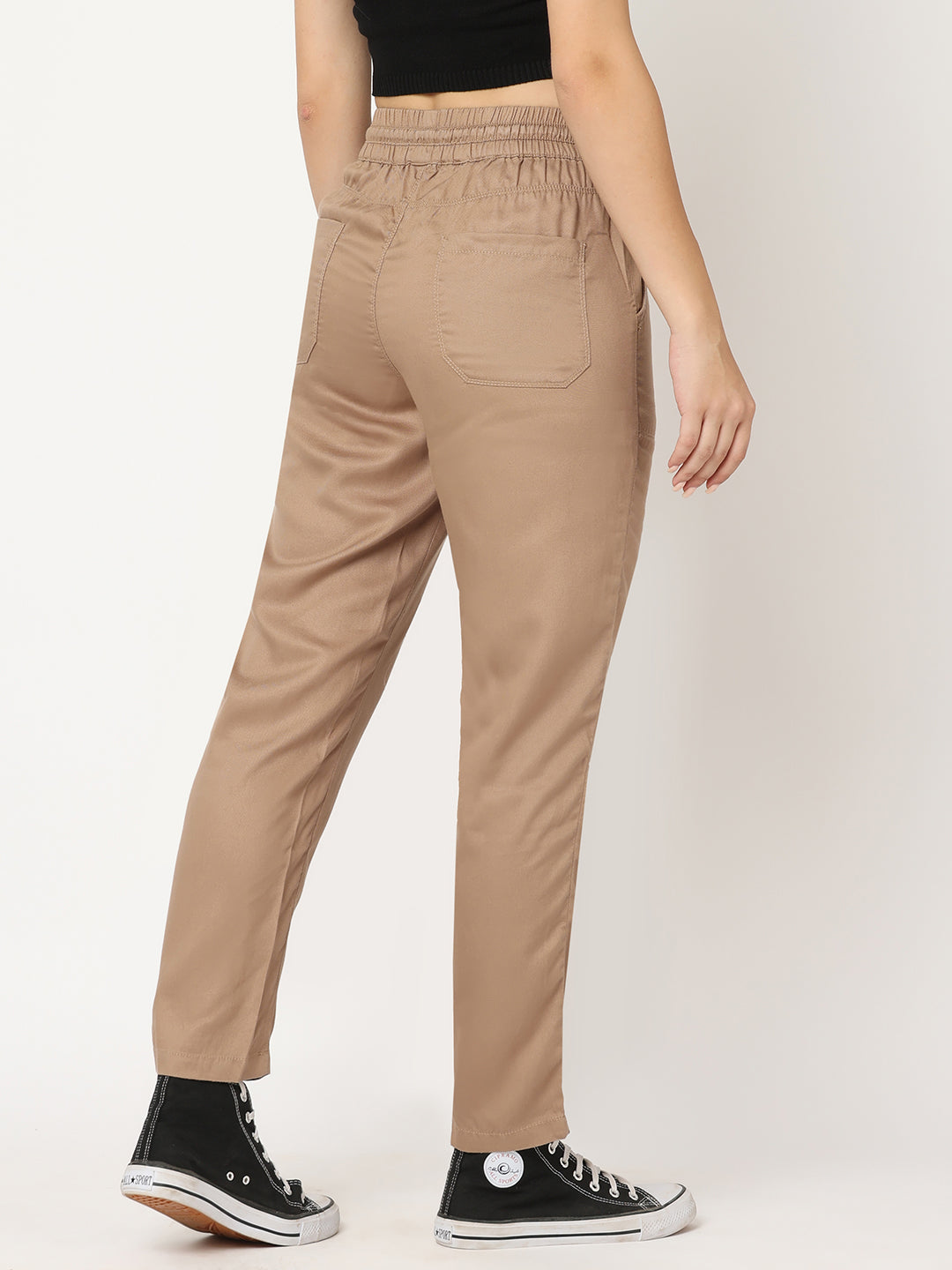 Women High-Rise Paper Bag Pants