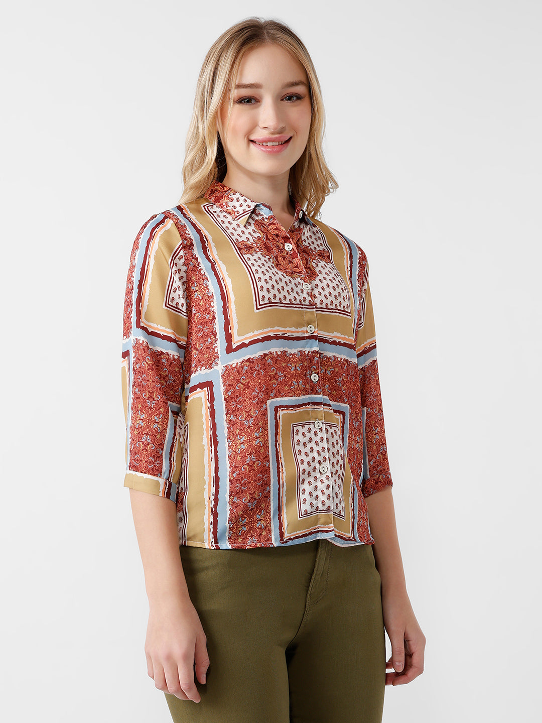 Women Slim Fit Bohemianprint Shirt