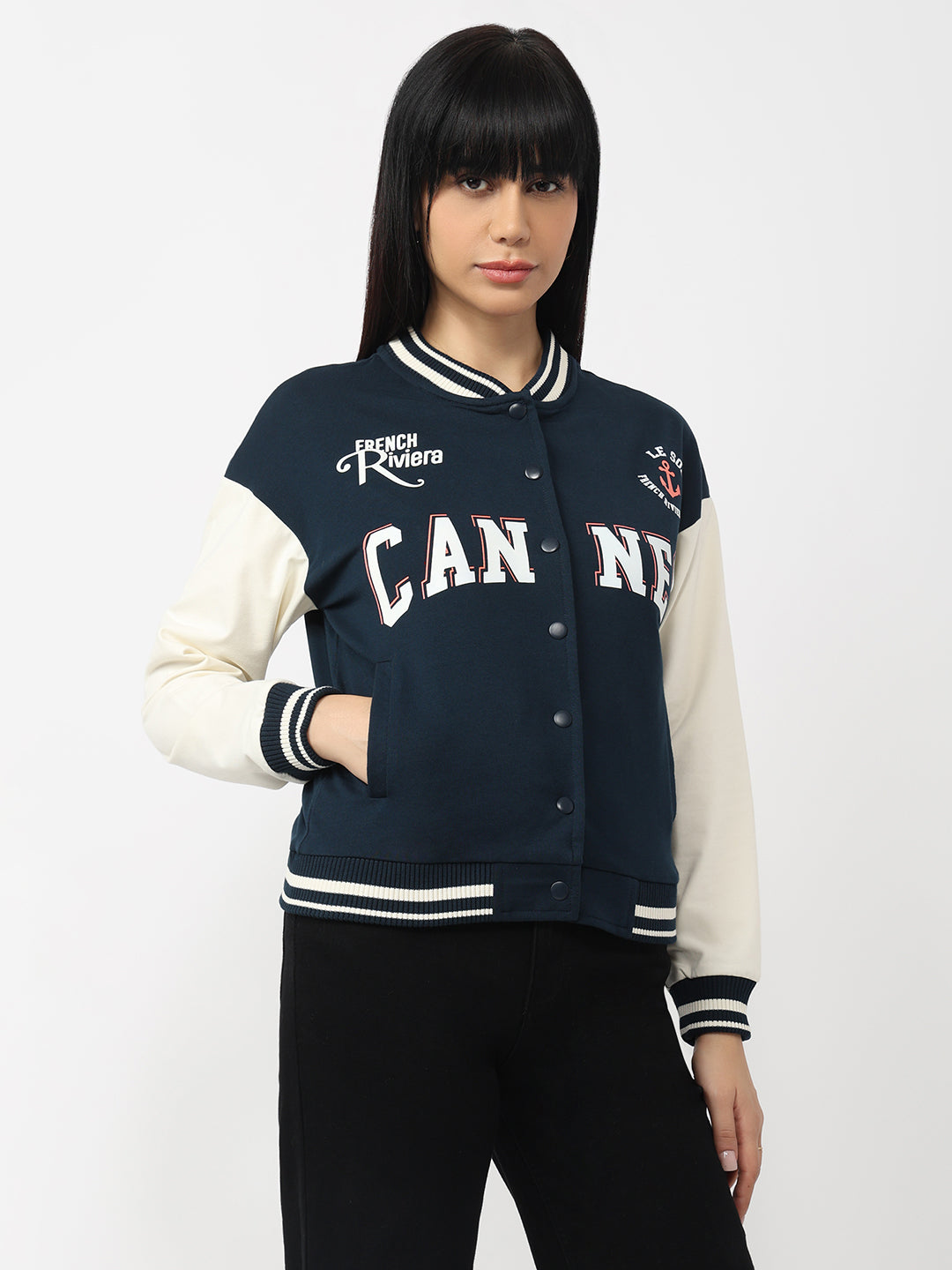 Women Airforce/Ivory Varsity Jacket