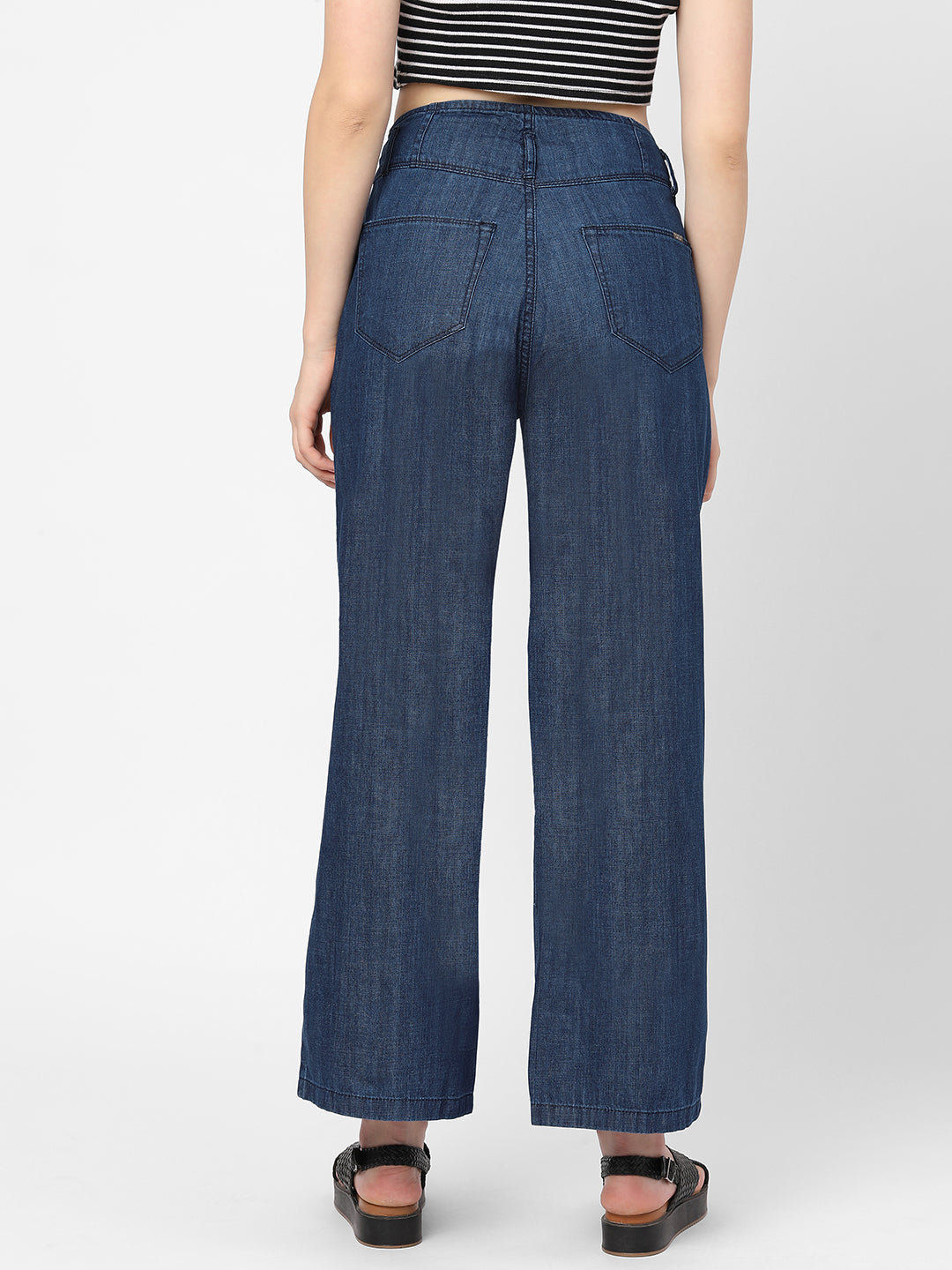 Women Blue High-Rise Wide Leg Jeans
