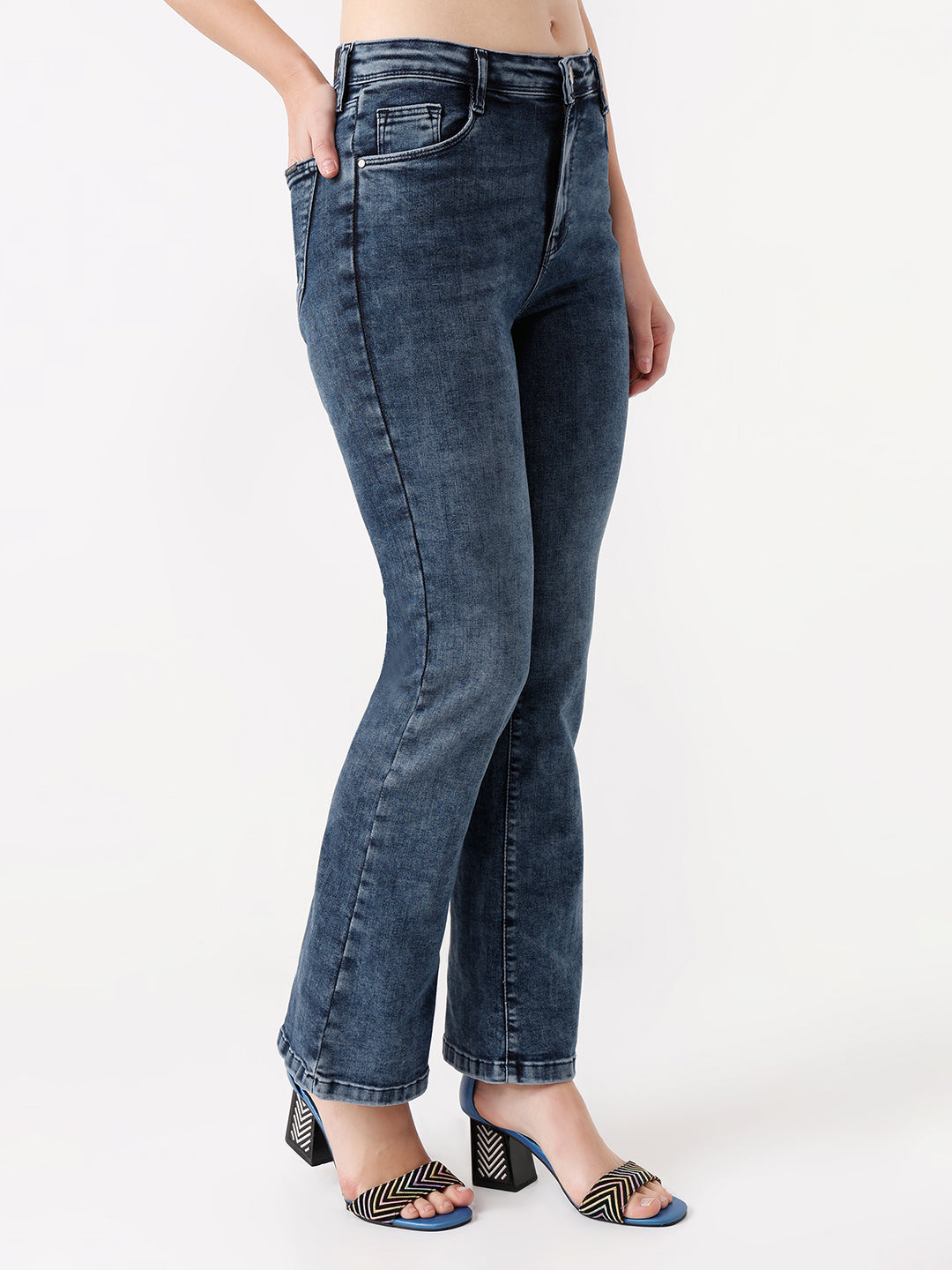 Women High Rise Flare Jeans