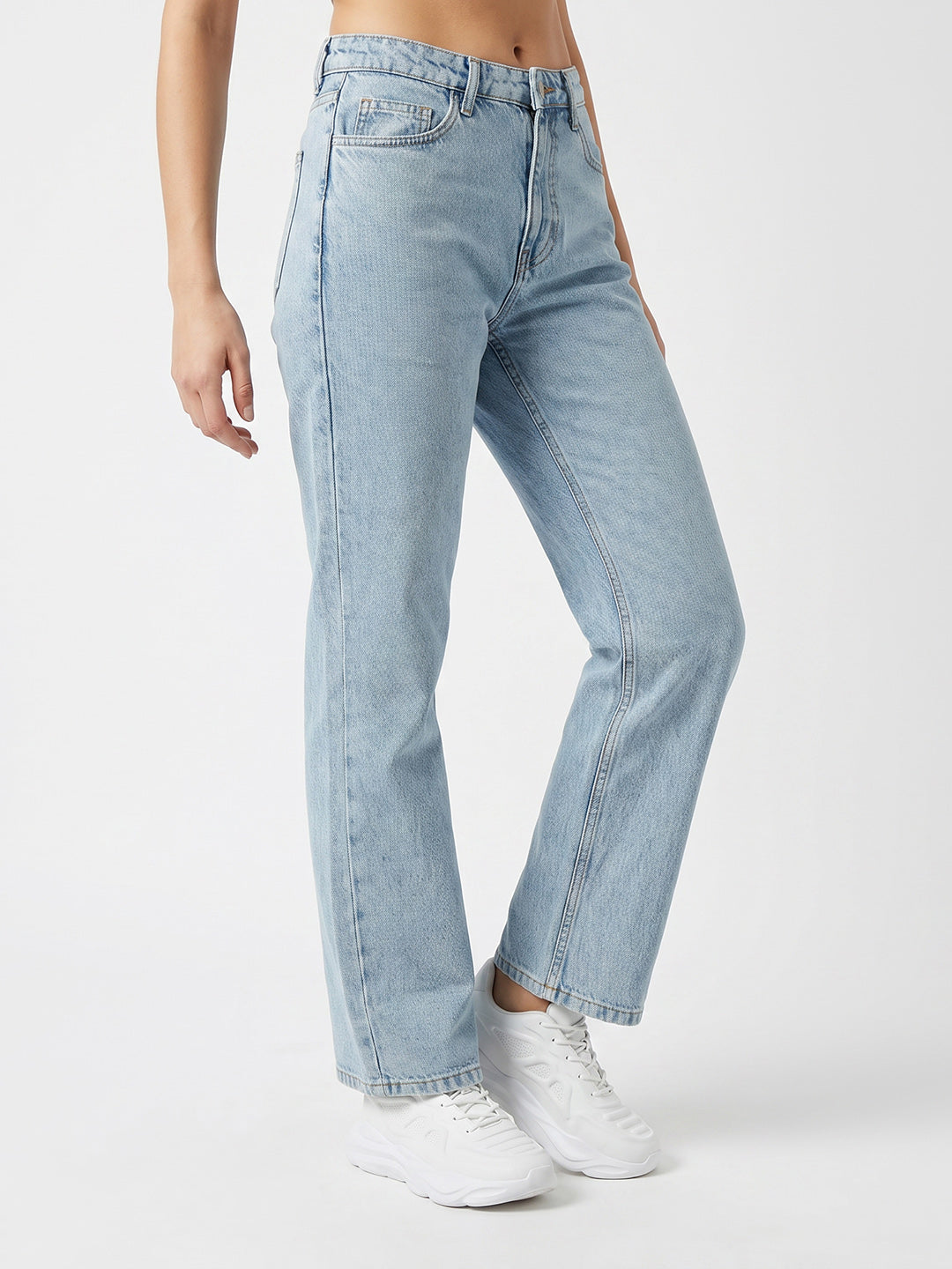 Women Blue High-Rise Straight Fit Jeans
