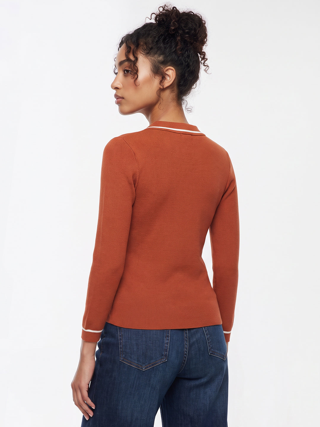 Burnt Orange Flat Knit