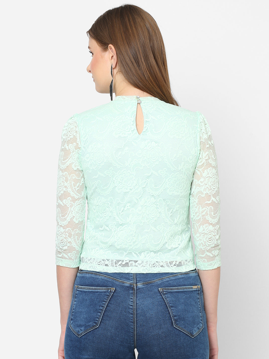 Women Mint Green Crop Top