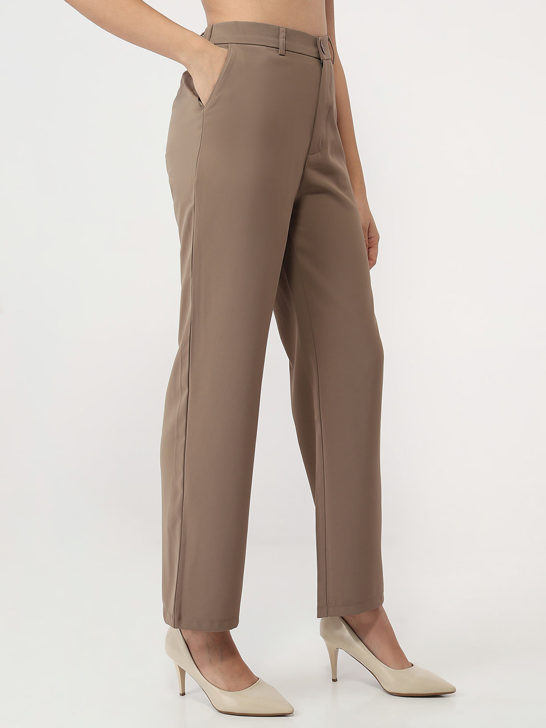 Women Stone Loose Straight Trousers