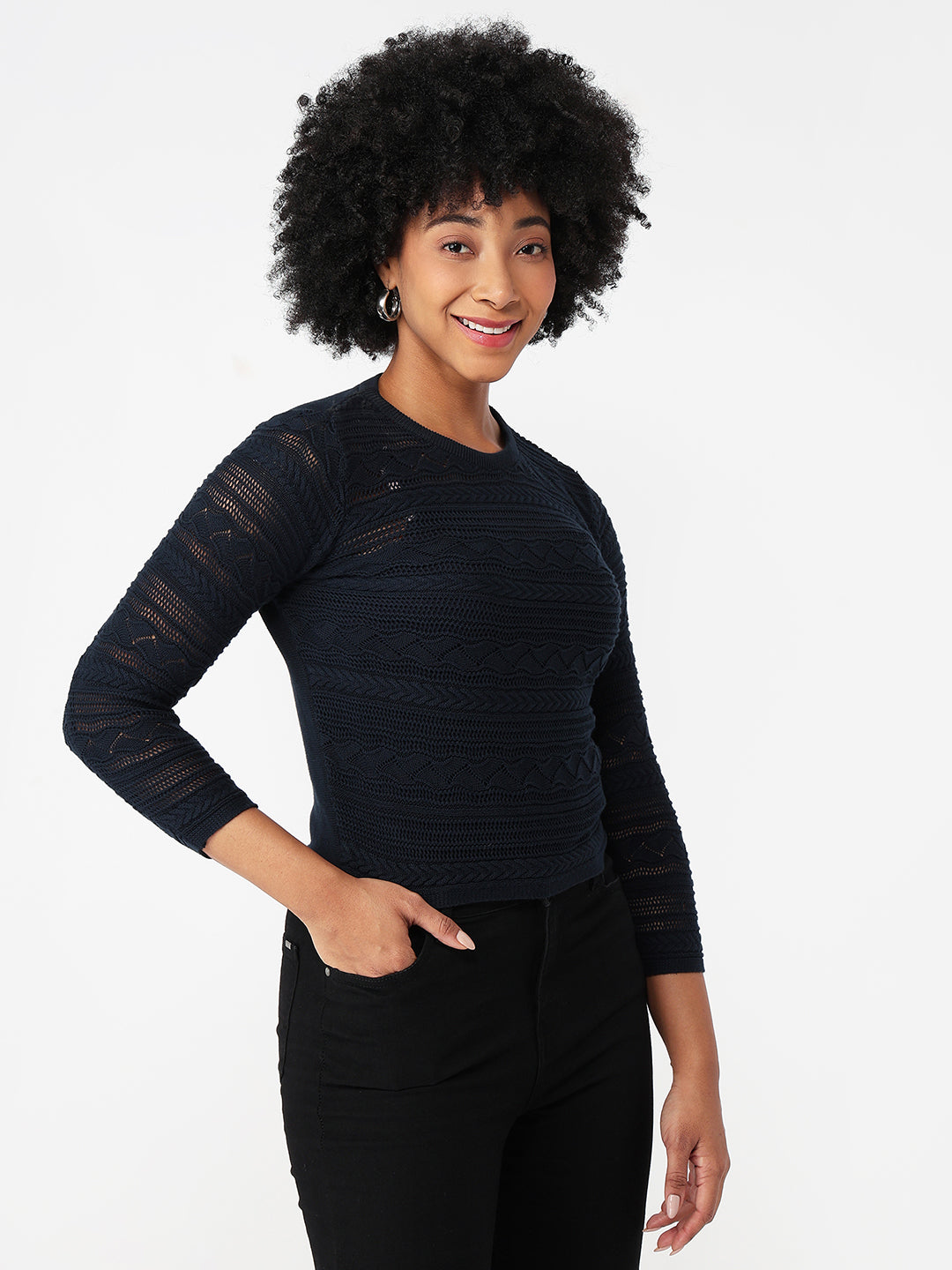 Women Airforce Slim Fit Flat Knit