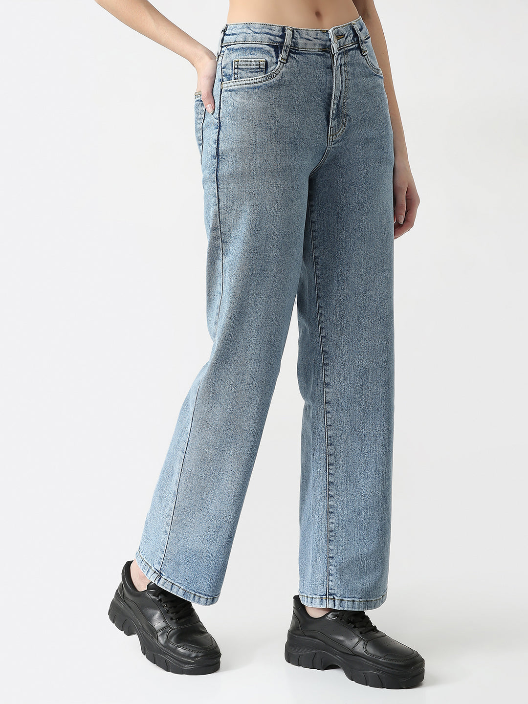 Women High-Rise Straight Fit Jeans