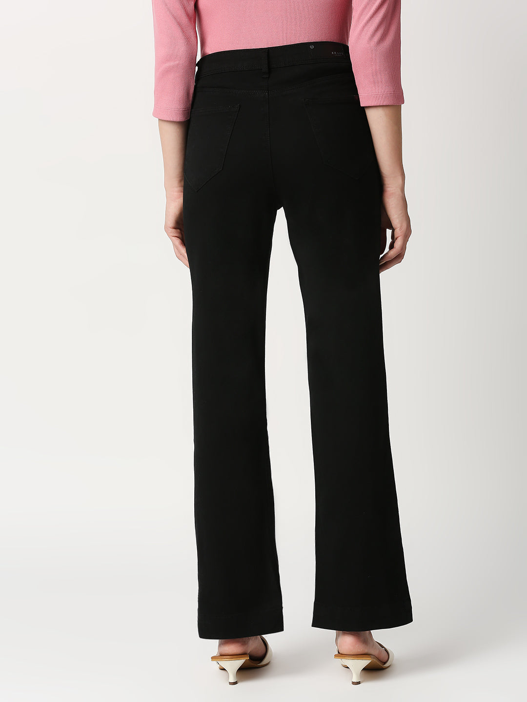 Women Black High-Rise Mini Flare Jeans