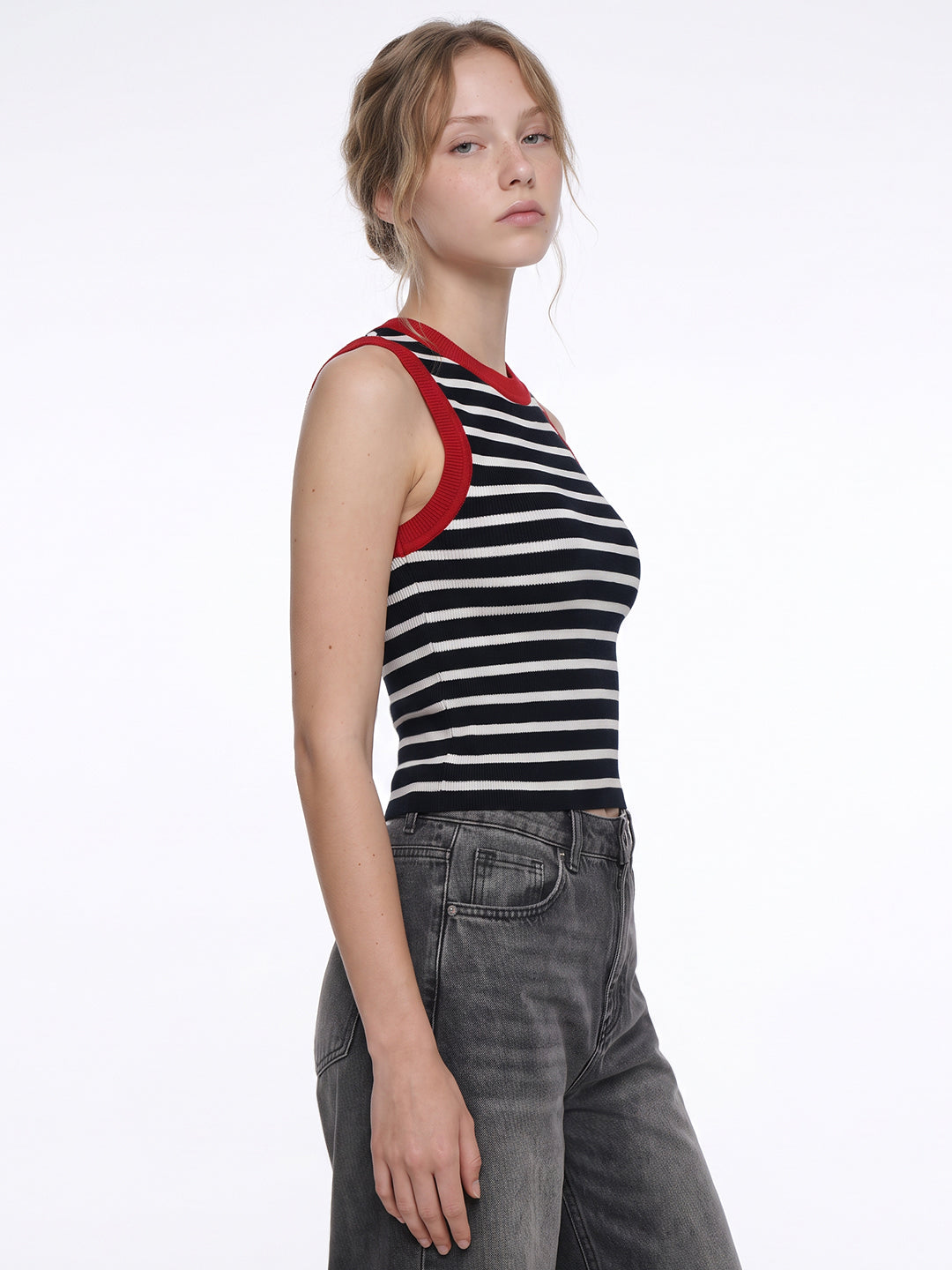 Airforce/White Tank Top