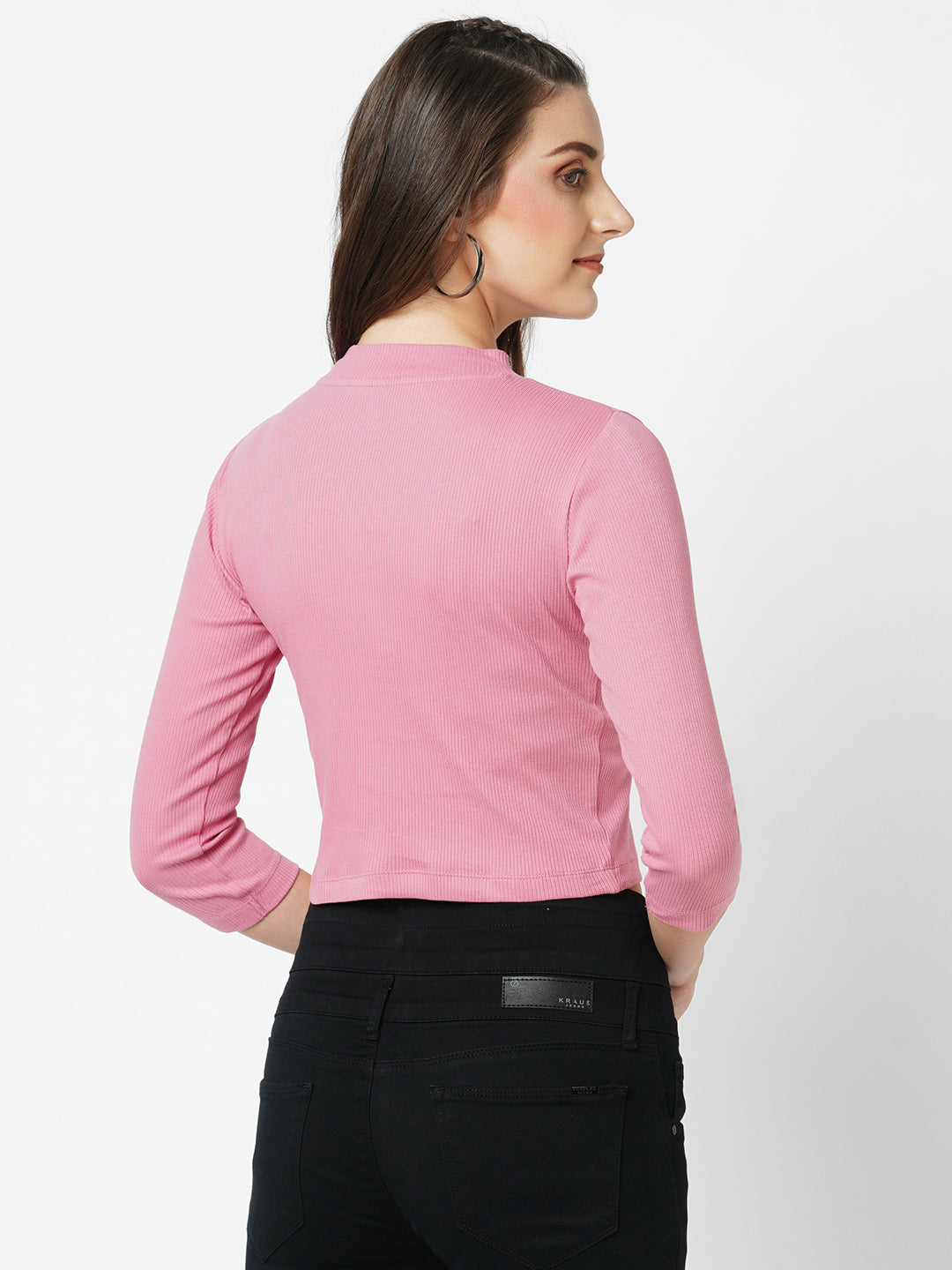 Women Blush Pink Crop T-Shirt