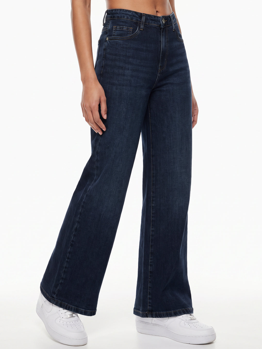 Blue High-Rise Super Wide Leg Jeans