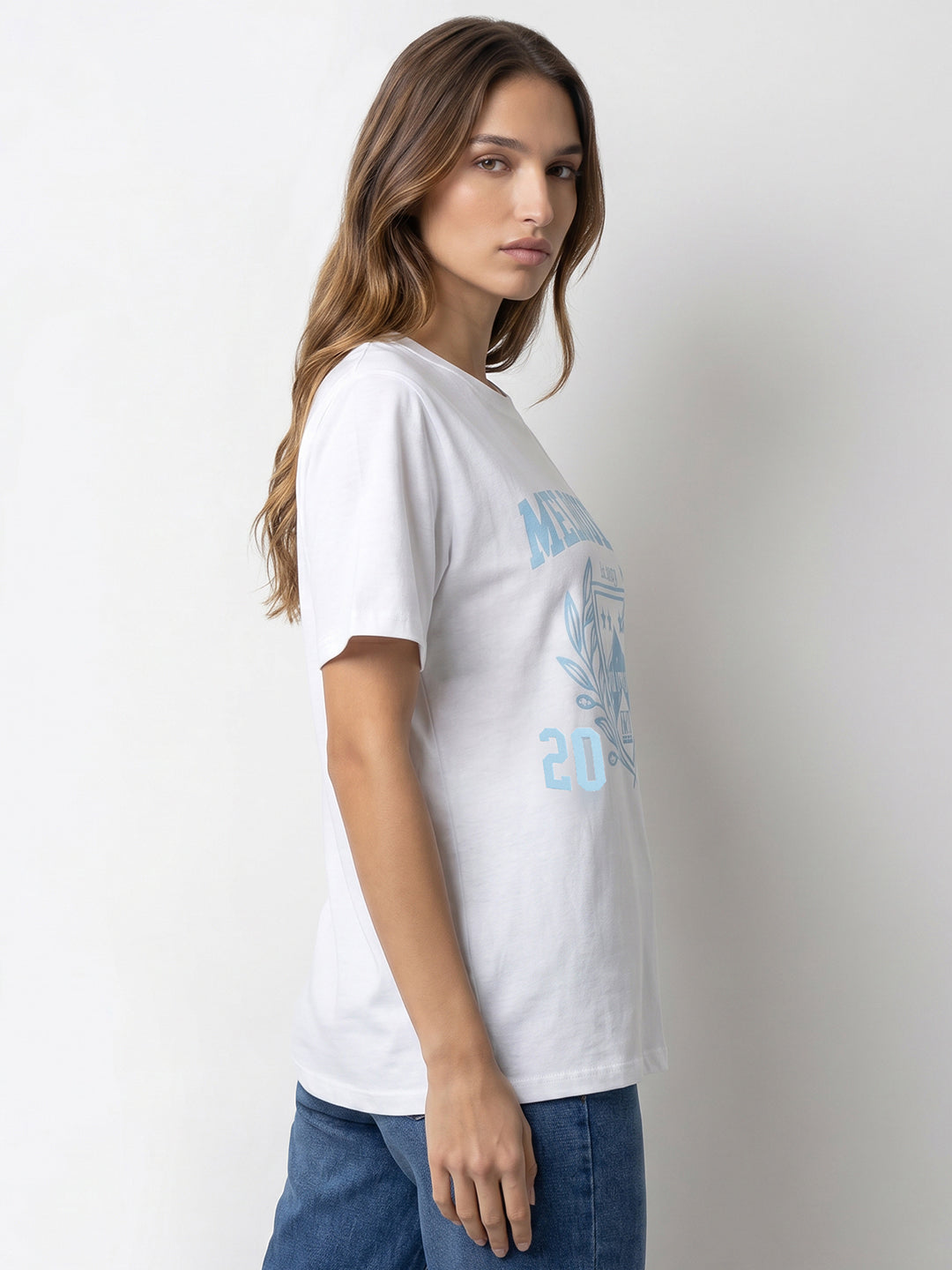 Women White Graphic T-Shirt