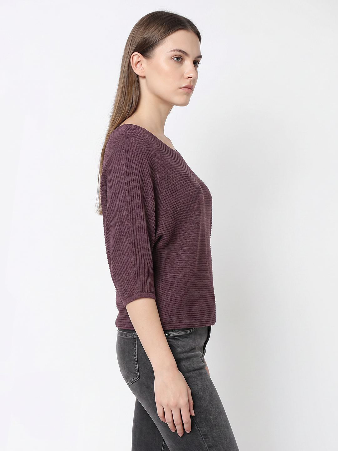 Women Mauve Batsleeve Top