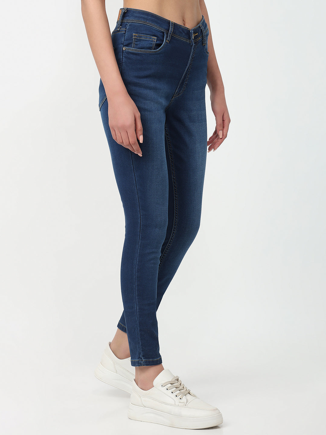 Women Dark Blue High-Rise Skinny Jeans