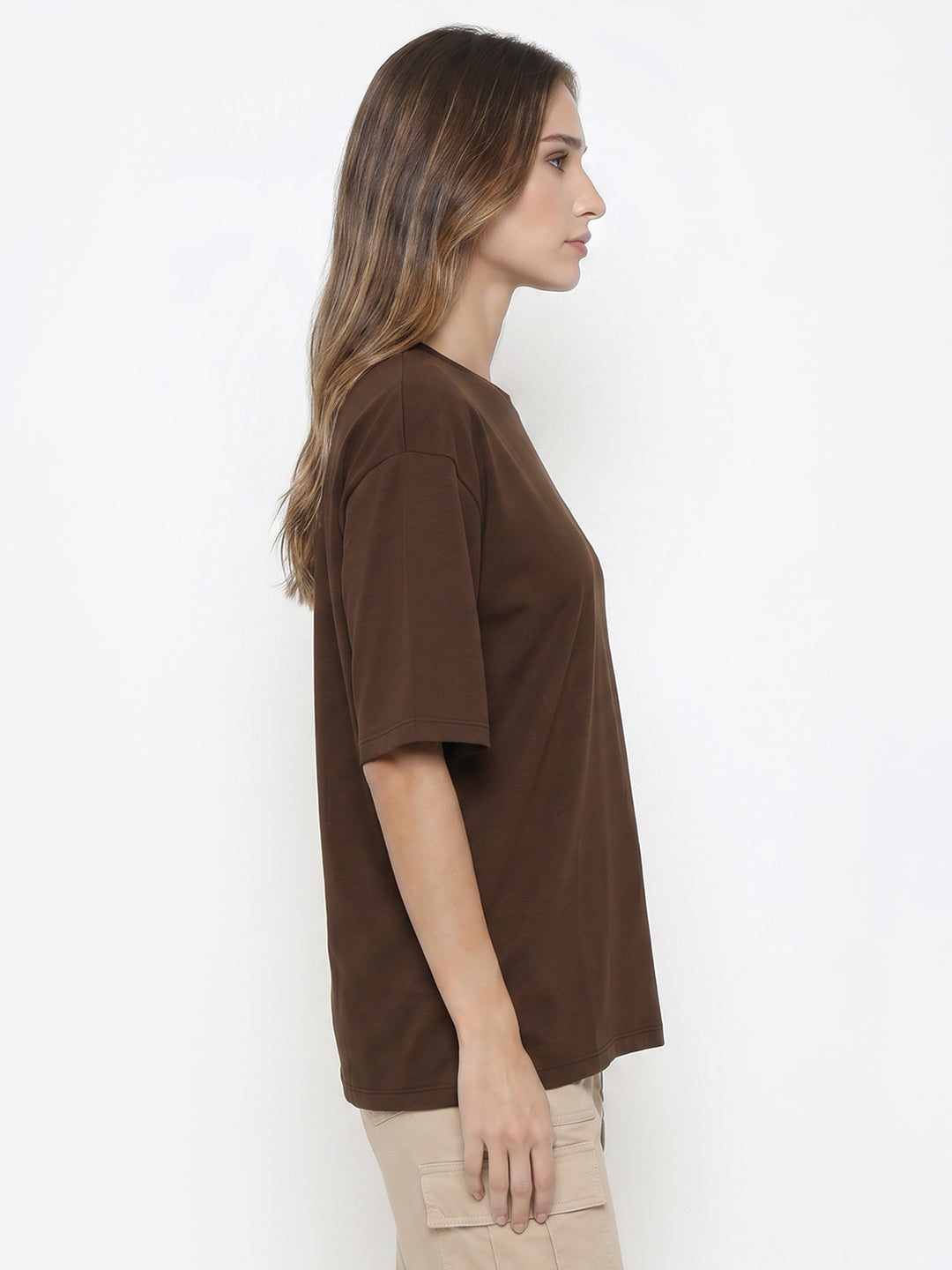 Women Brown Oversize T-Shirt