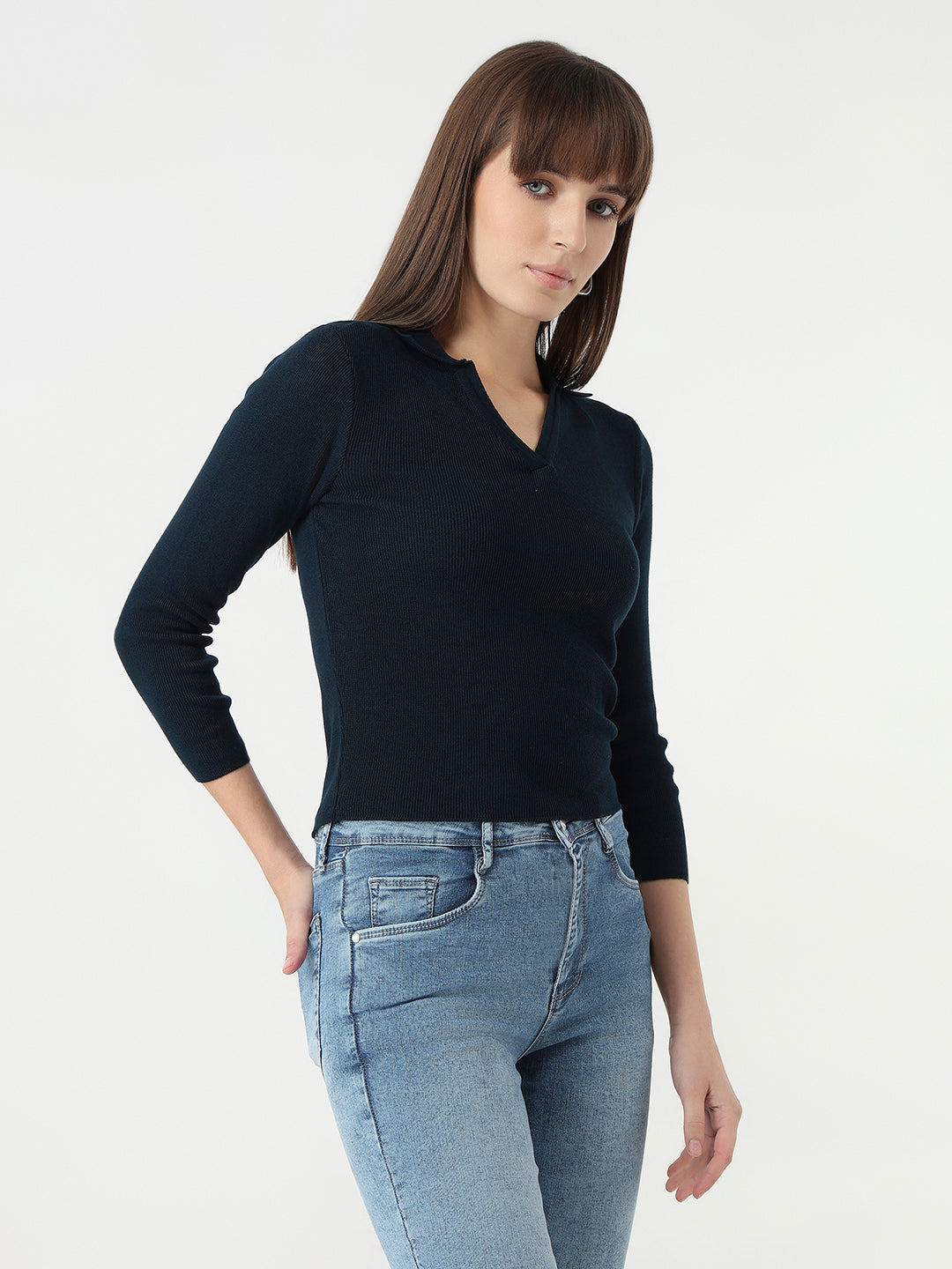 Women Airforce Slim Fit Flat Knit