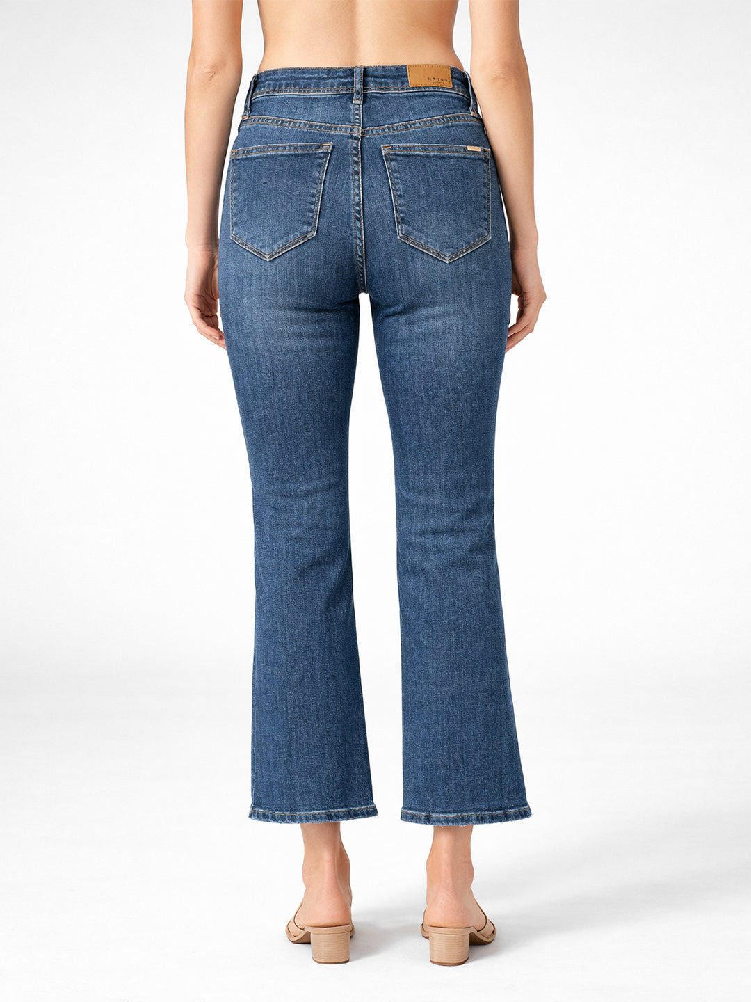 Women Blue High-Rise Crop Flare Jeans