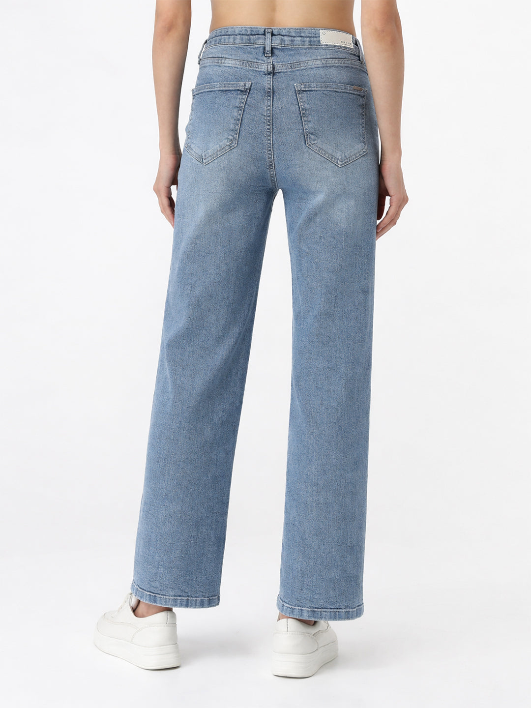 Women Light Blue High-Rise Straight Fit Jeans