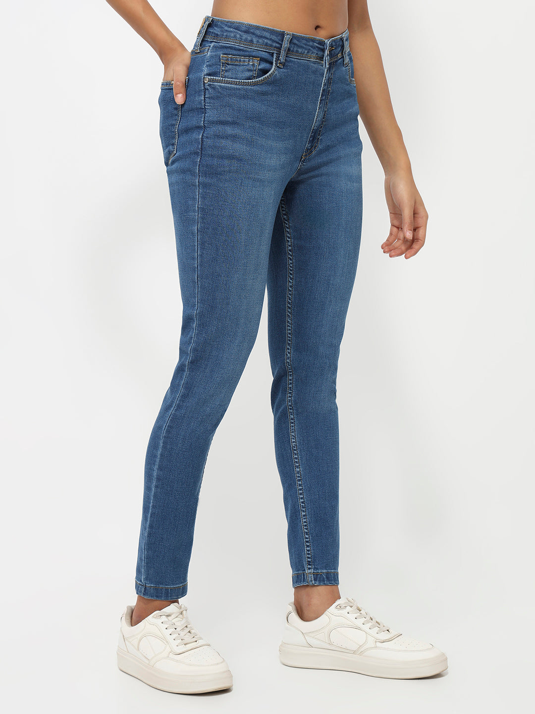 Women Blue High-Rise Skinny Jeans