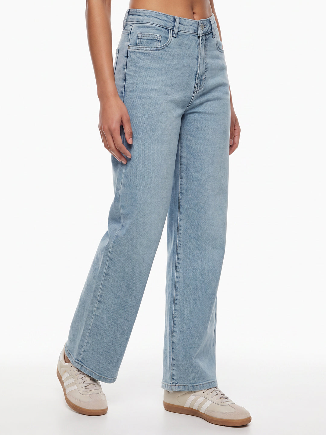 Light Blue High-Rise Wide Leg Jeans