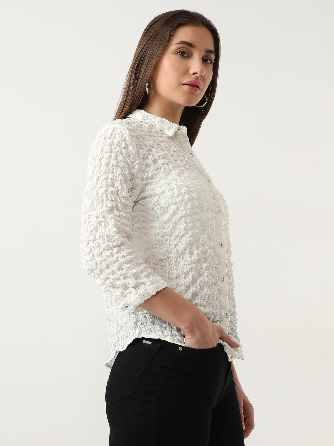 Women Off White Shirt