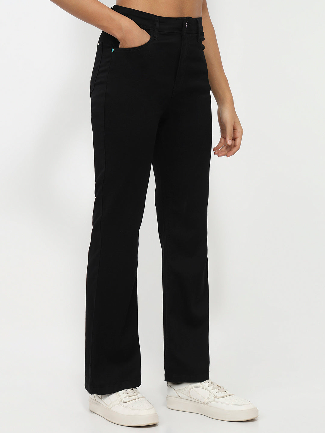 Women Black High-Rise Flare Jeans