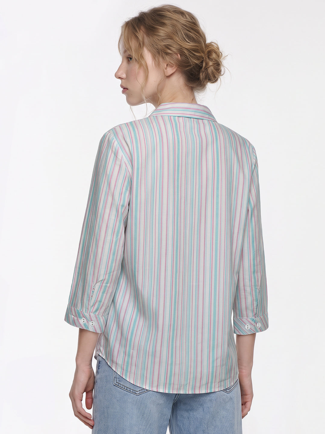 Aqua/Lavender Stripe Shirt