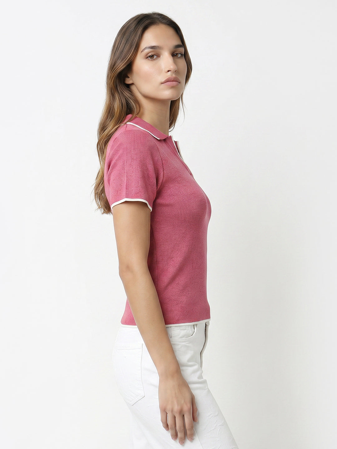 Women Blush Pink Flat Knit
