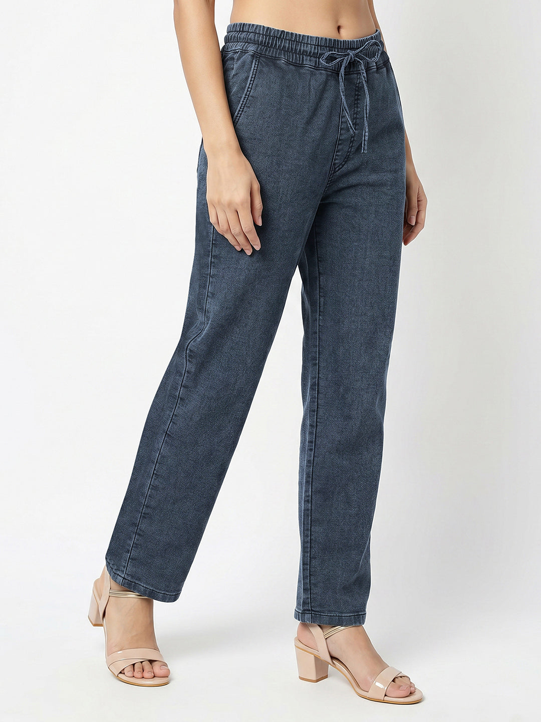 Dark Blue Mid-Rise Jogger