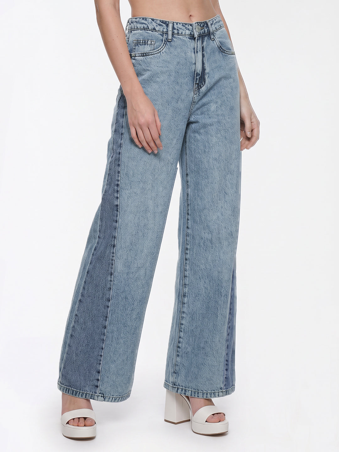 Light Blue High-Rise Super Wide Leg Jeans
