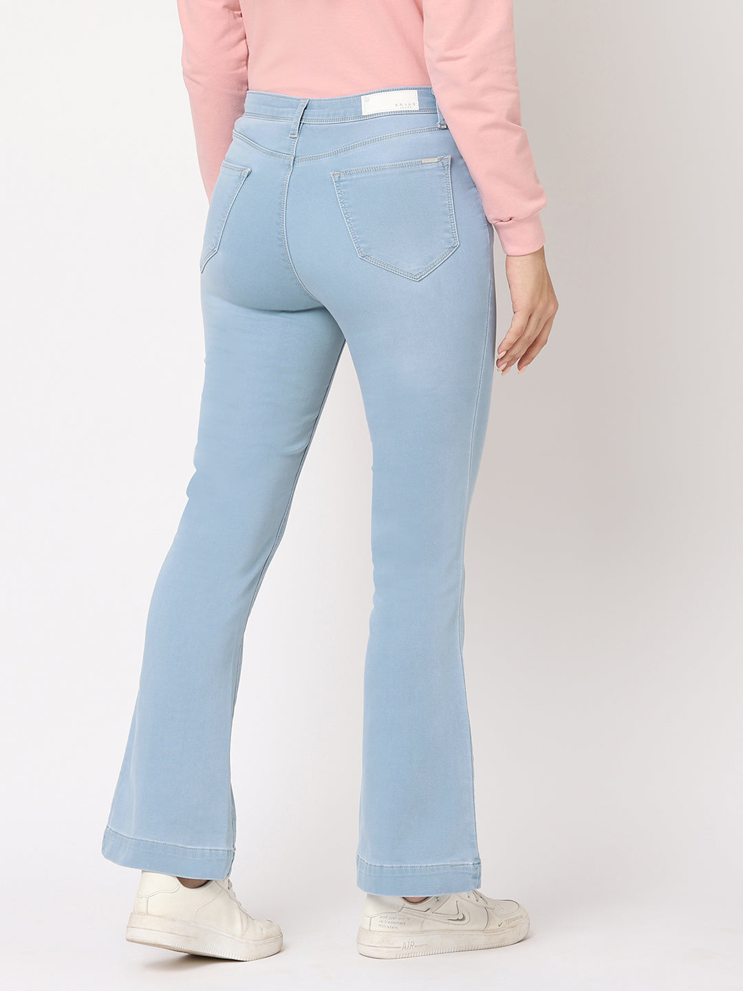 Women Light Blue High-Rise Flare Jeans