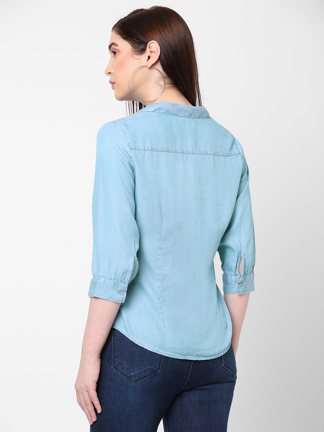 Women Light Blue Denim Shirt