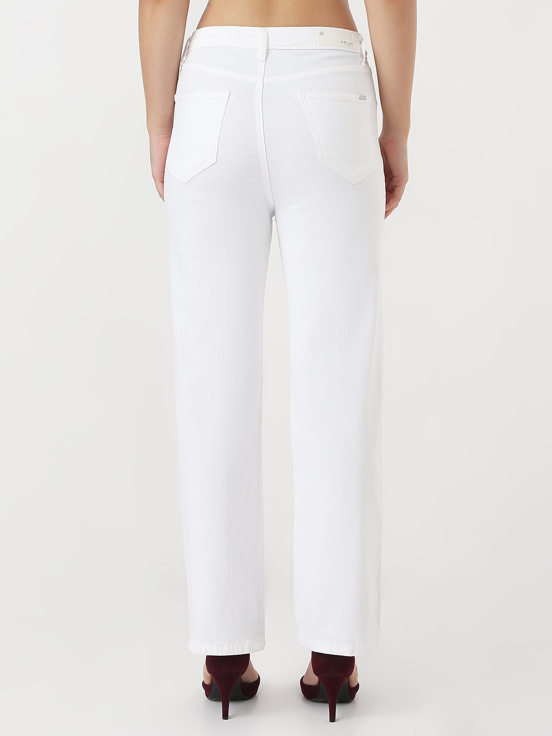 Women White High-Rise Straight Jeans