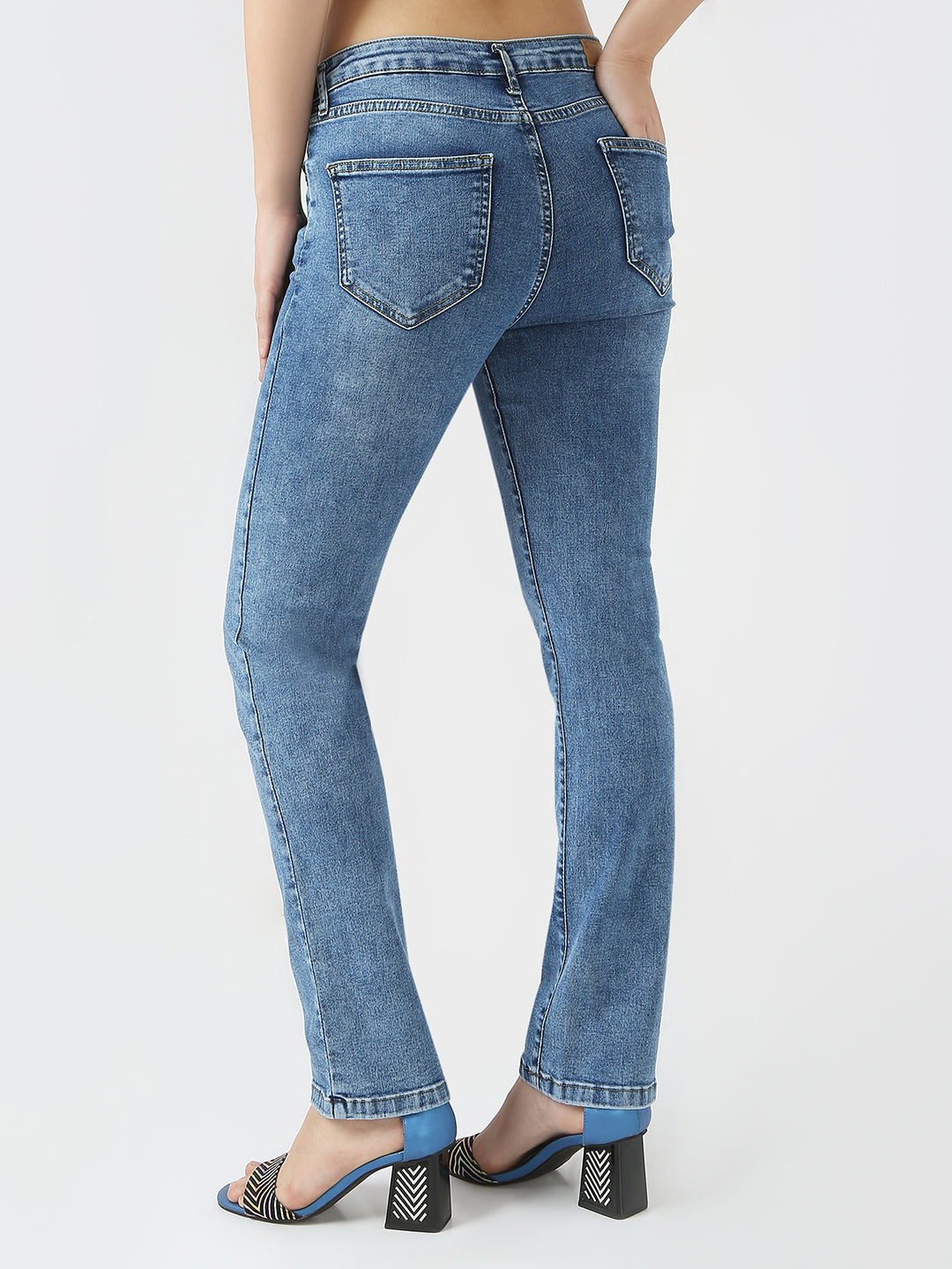 Women High Rise Slim Straight Fit Jeans