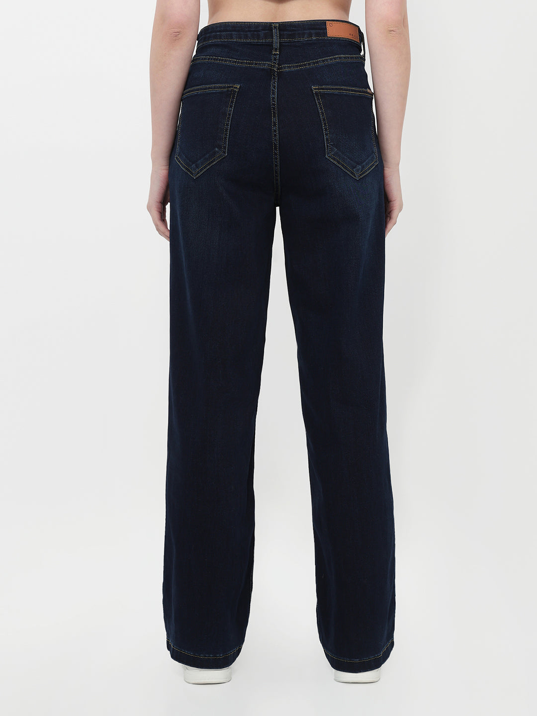 Dark Blue High-Rise Wide Leg Jeans