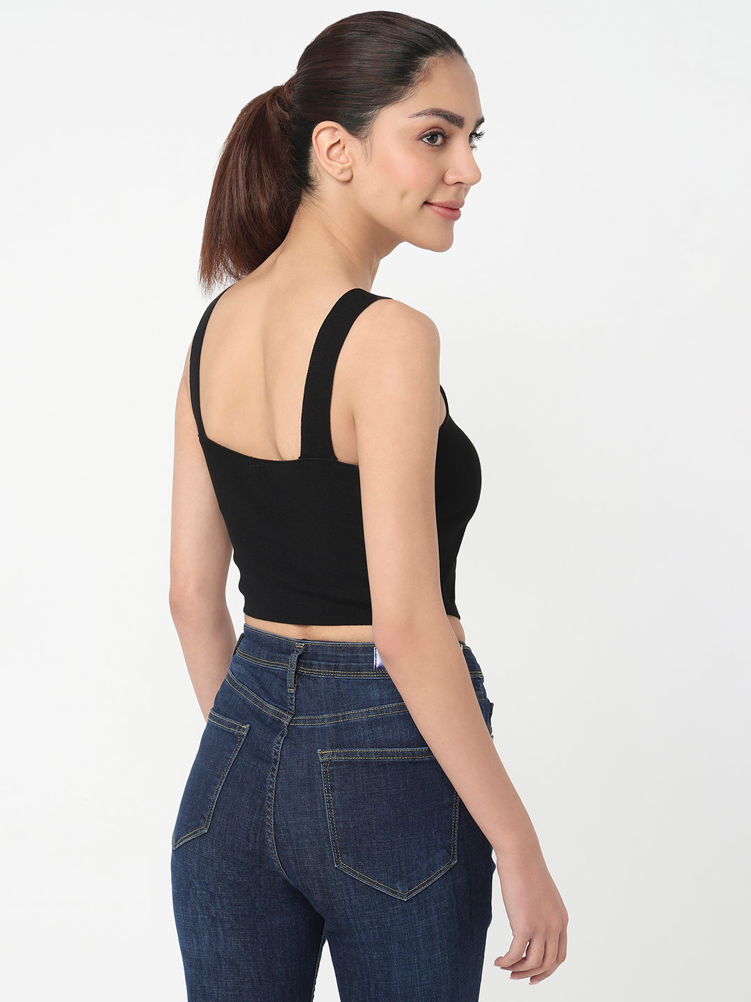 Women Off White Slim Cami Top
