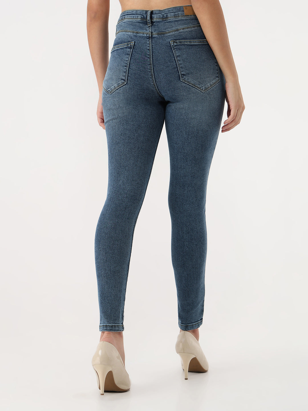Women Blue High-Rise Skinny Jeans