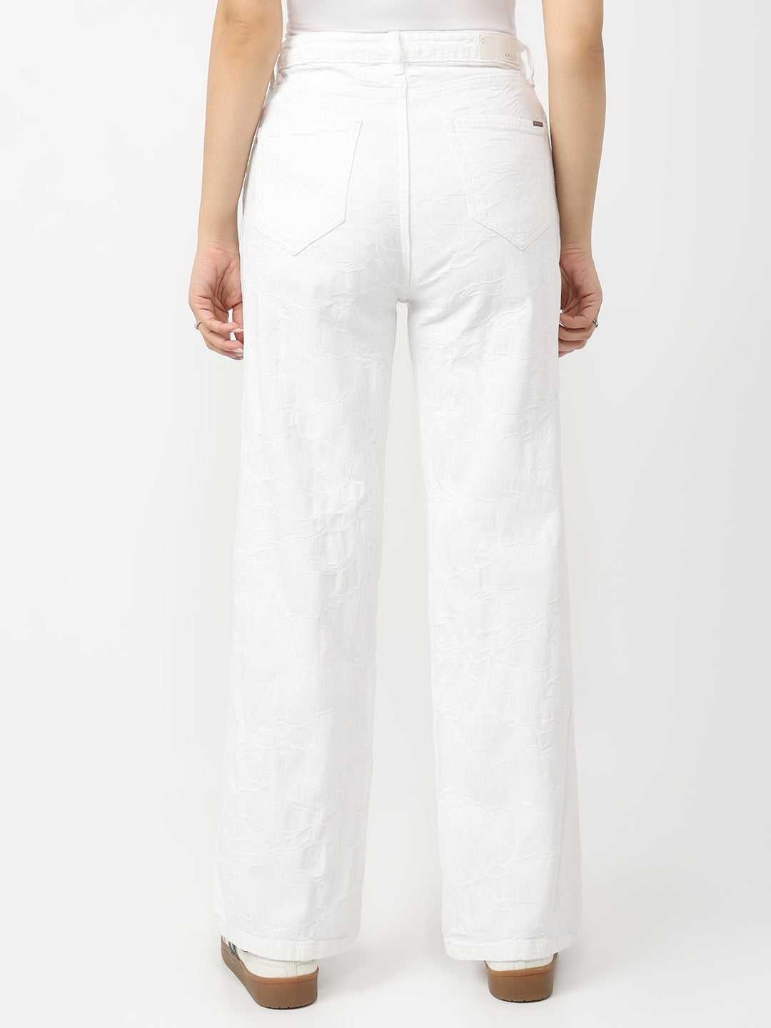 Women White High-Rise Straight Fit Jeans