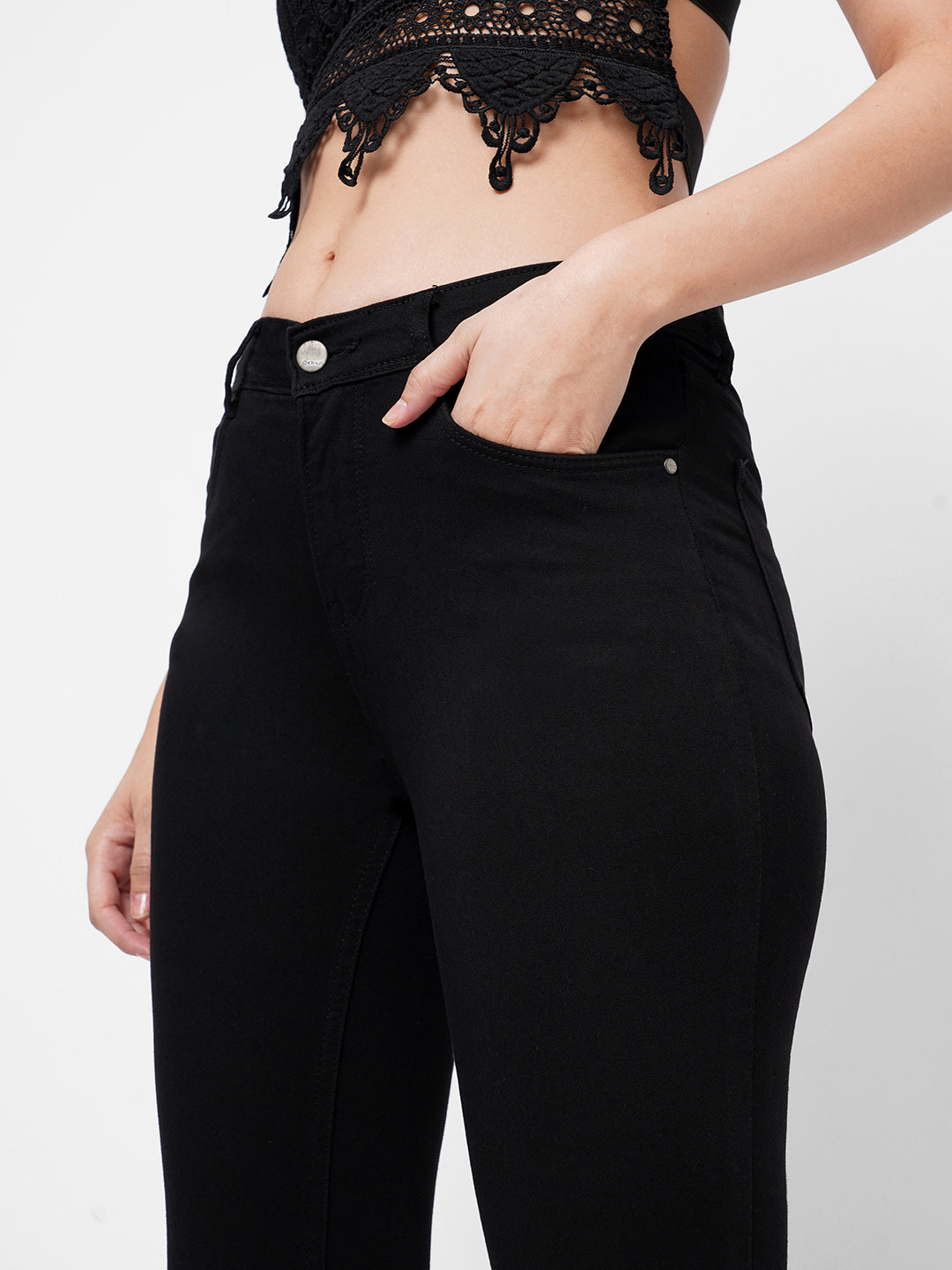 Women Black High-Rise Slimming Skinny Jeans