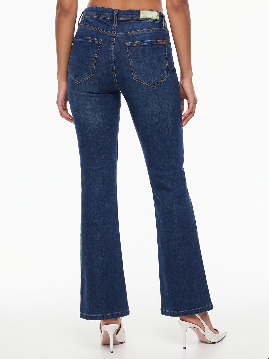 Dark Blue High-Rise Flare Jeans