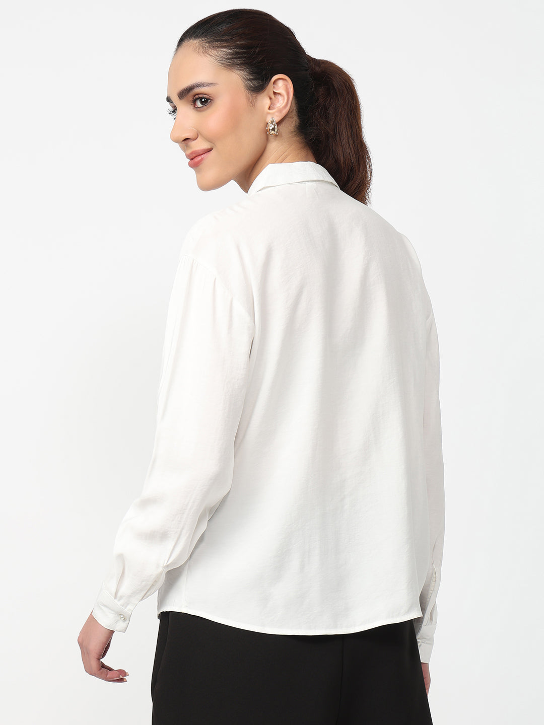 Women White Slim Shirt