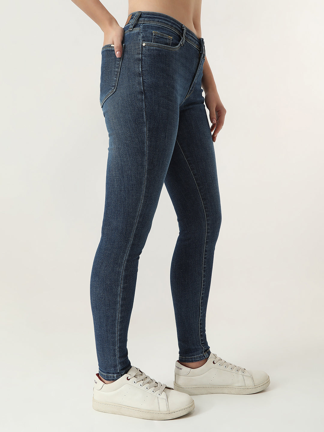 Women Dark Blue High-Rise Skinny Jeans