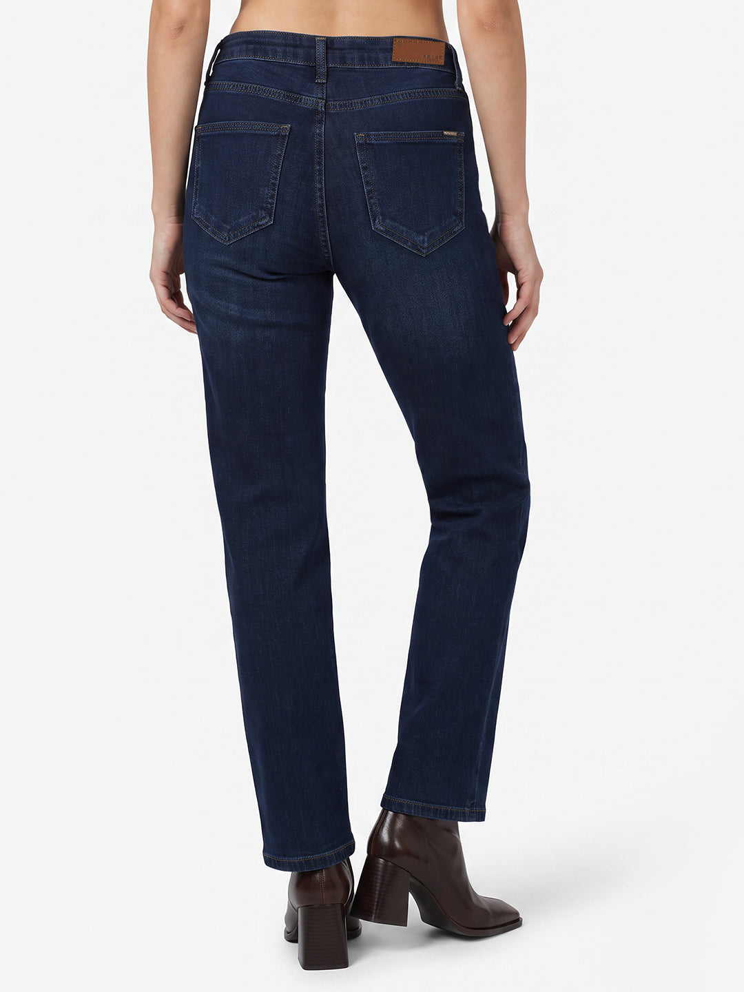 Women Blue High-Rise Straight Fit Jeans